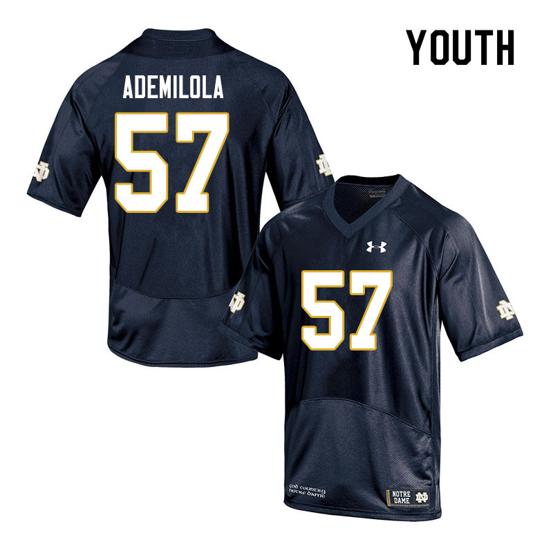 Youth #57 Jayson Ademilola Notre Dame Fighting Irish College Football Jerseys Sale-Navy